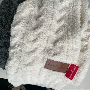 Peace Love World Color-Blocked Throw Blanket